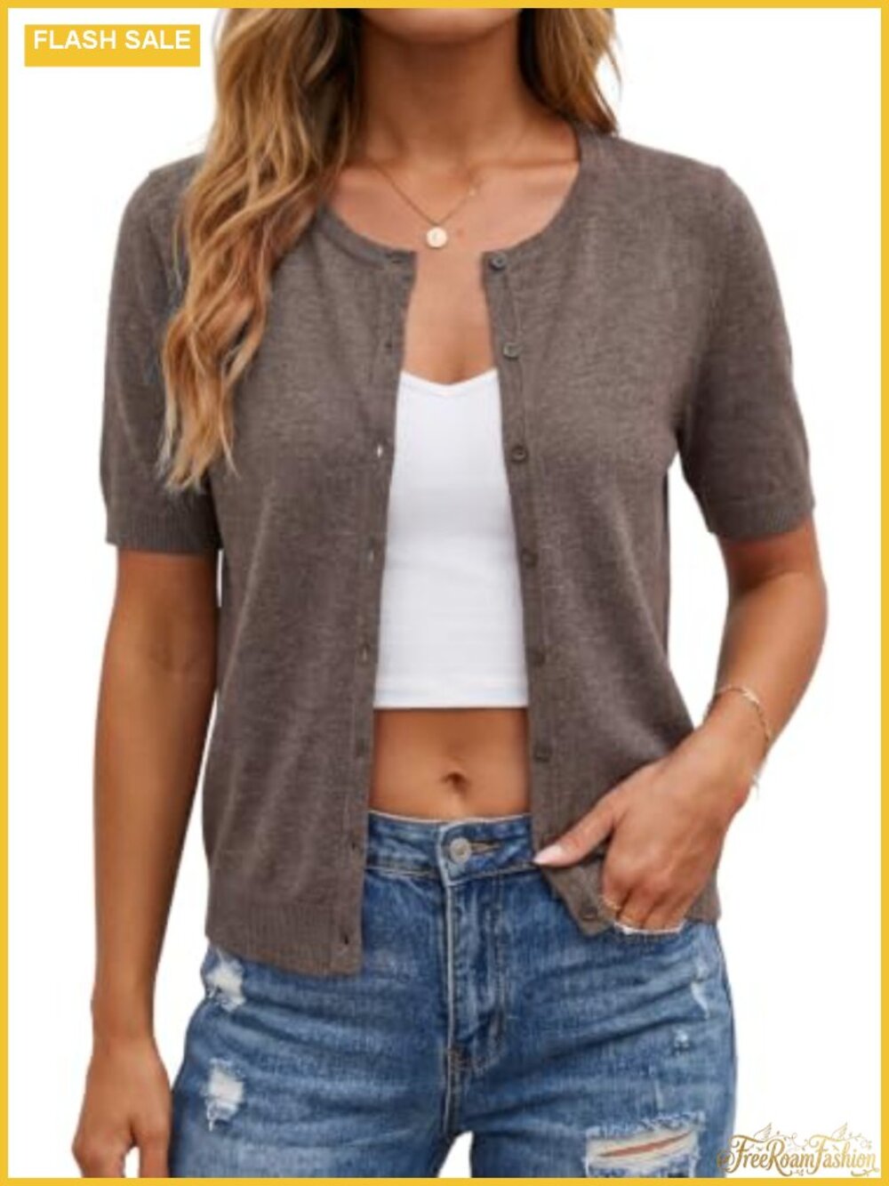 Wool Blend Cropped Cardigan Sweater Button Down Business Casual